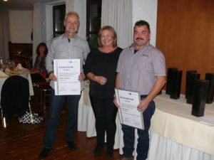 Jubilare HERBST Baustoffe v.li. Herr Lehmann, Frau Steinbock & Herr Lorenz